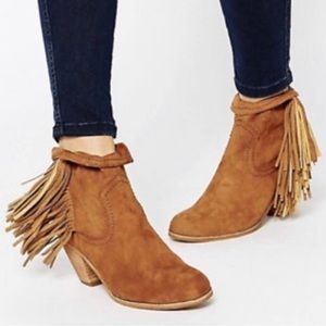 SAM EDELMAN Suede Fringe Boots